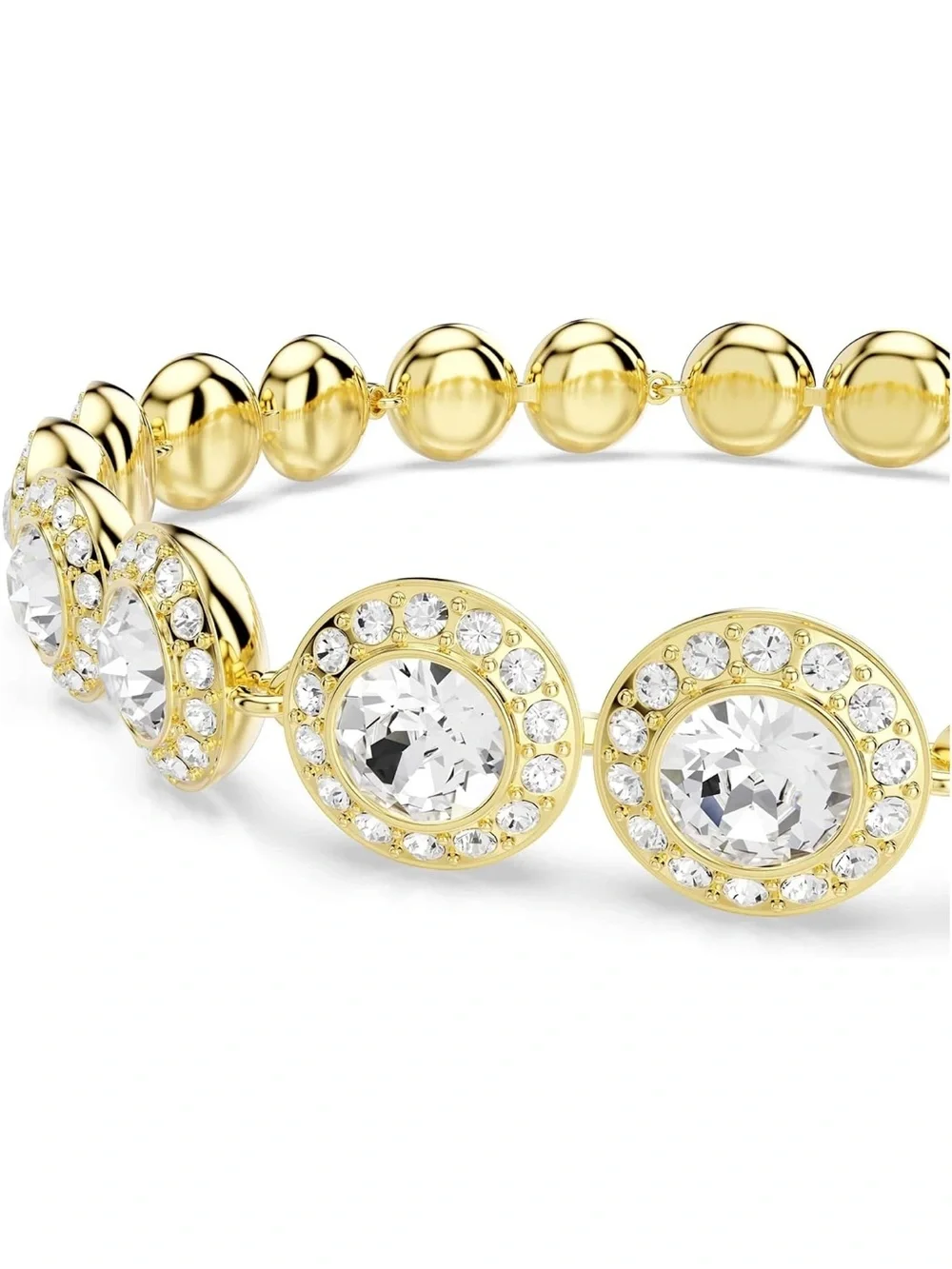 Swarovski Gold Crystal Un Angelic Necklace, Bracelet & Stud Earrings Set - New